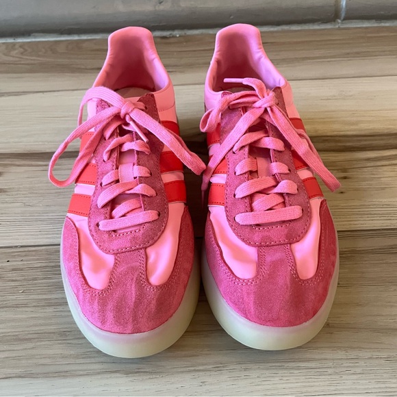 Adidas Barrera Suede top pink and beige sneakers street wear retro style - Picture 4 of 6